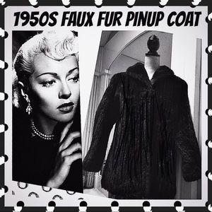 1950s Faux Fur Pinup Glam Coat Russel Taylor M/L